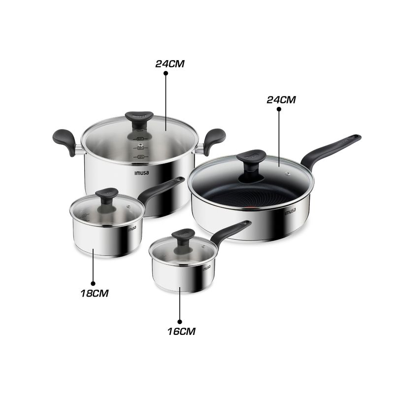 Set Cacerola 16cm + Olla 20cm Tefal Primary Acero Inoxidable