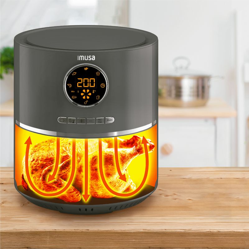 Freidora De Aire Imusa Air Fryer Esencial 3,2 Litros Gris IMUSA