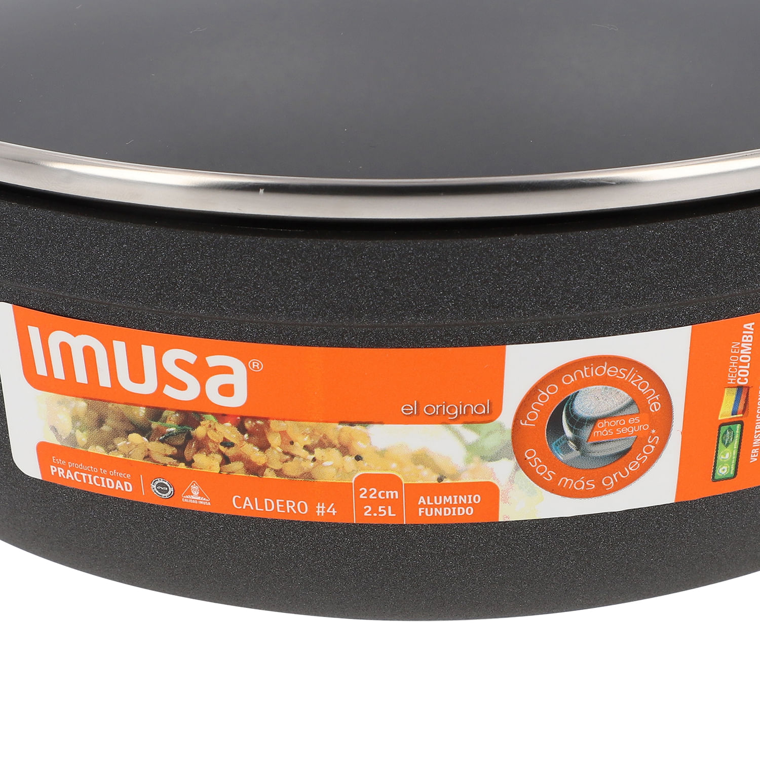 Caldero IMUSA con tapa de vidrio 22 cm