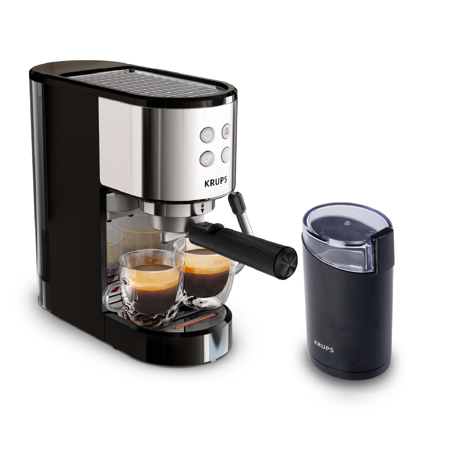 Combo-Cafetera-Espresso-KRUPS-Divine-Inox---Molino-de-cafe