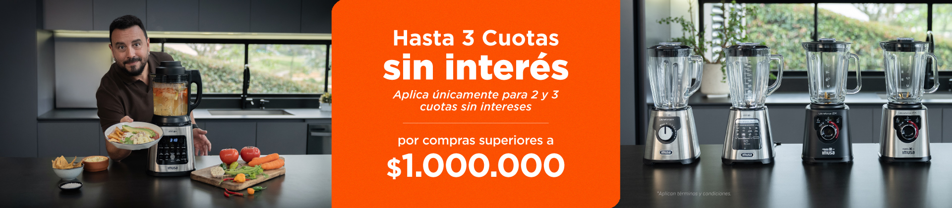 Hasta 3 cuotas sin interés