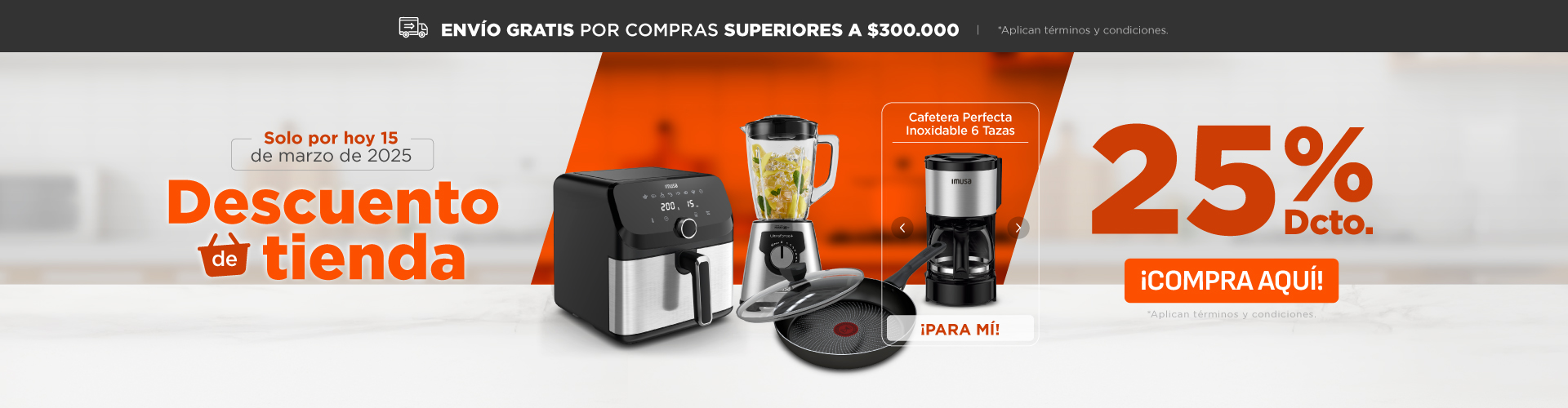 25% de descuento en toda la tienda